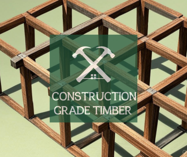Stacked construction-grade timber beams for sturdy builds